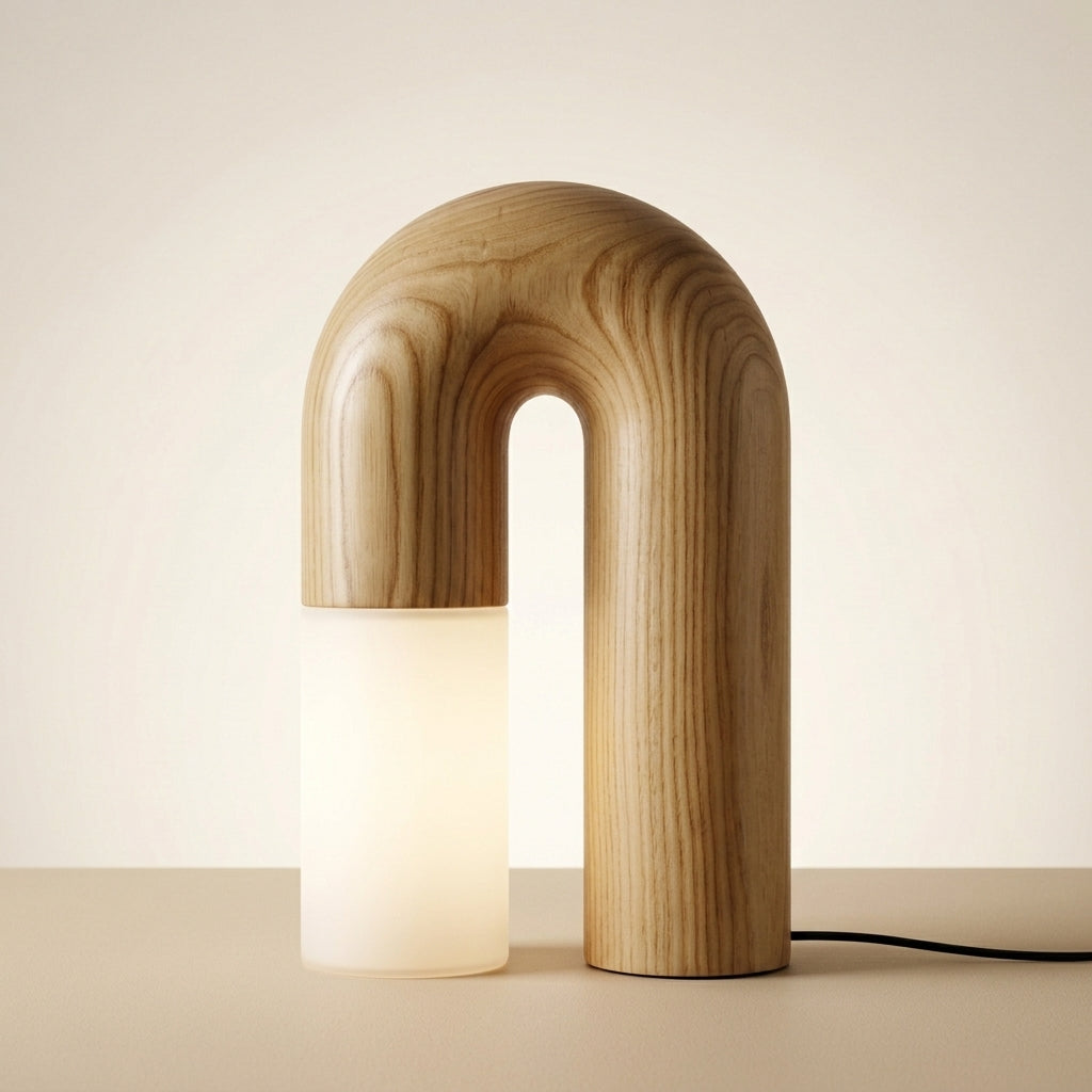 Arched Wood Table Lamp - Oak