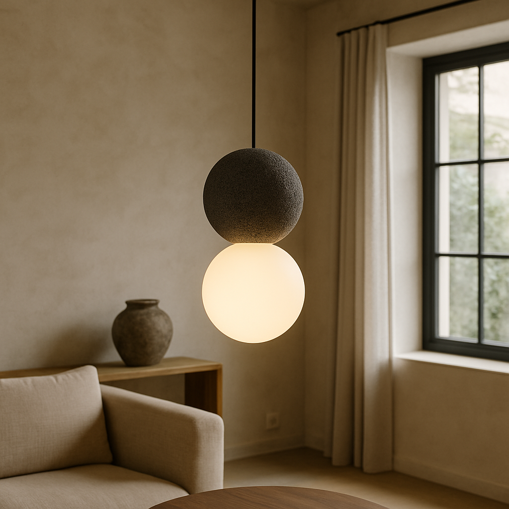 Obsidian Pendant Lamp – Ø 10cm x H 20cm (Ø 3.9" x H 7.9")