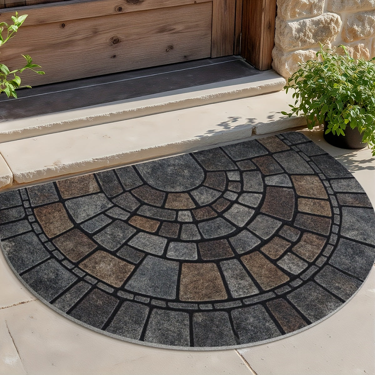 Half Circle Mosaic Door Mat