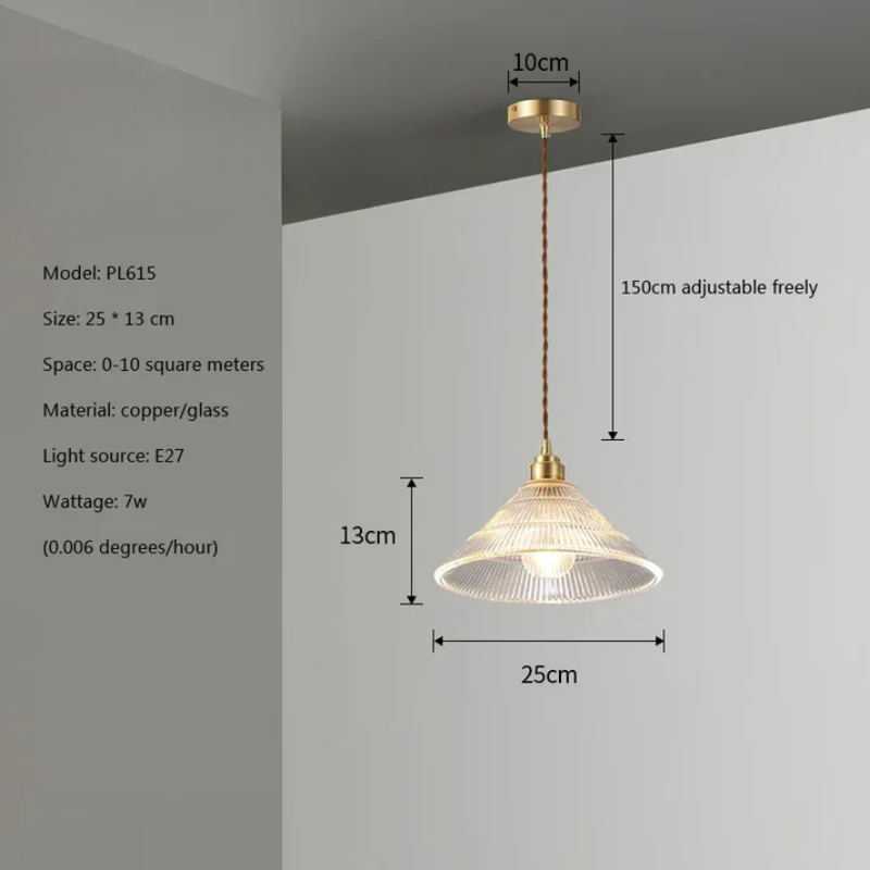 Glass & Wood Pendant Light – Product view 7
