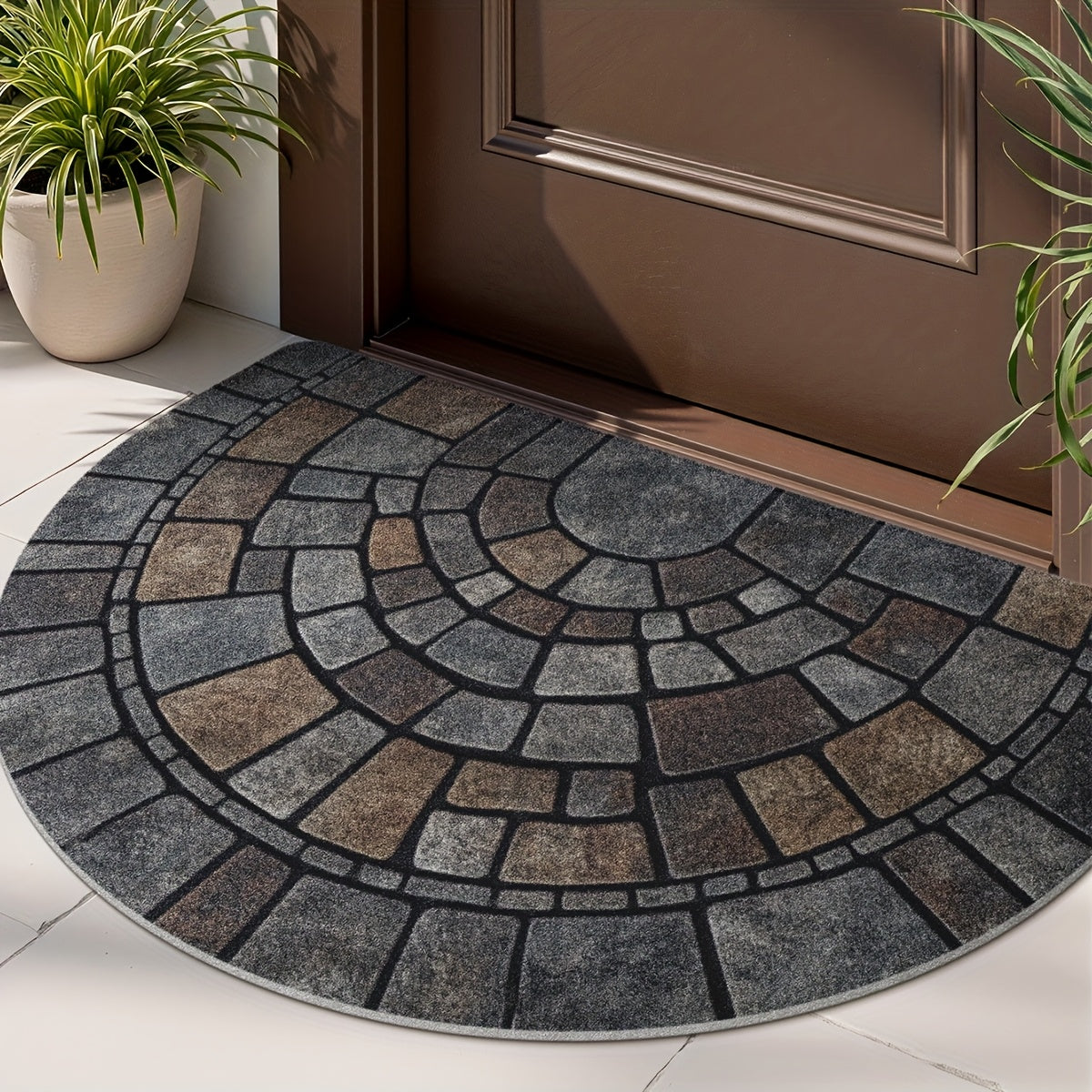 Half Circle Mosaic Door Mat