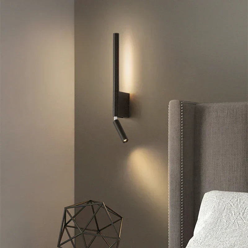 LED Wall Sconce with Vertical Panel – Black
