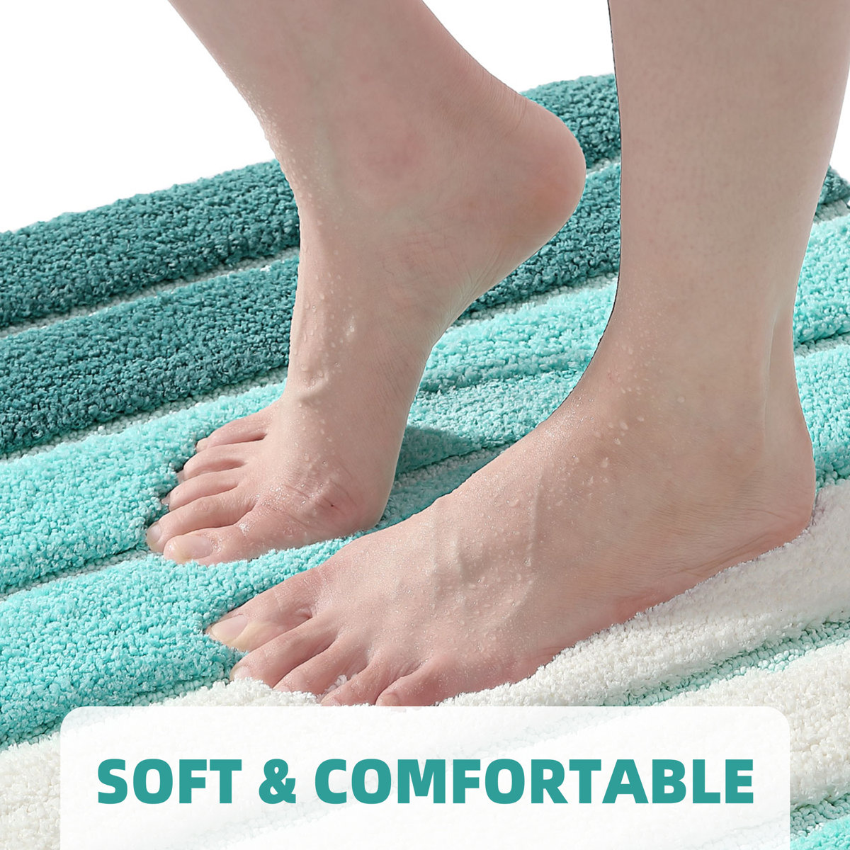 Organic-Shape Woven Bath Rug