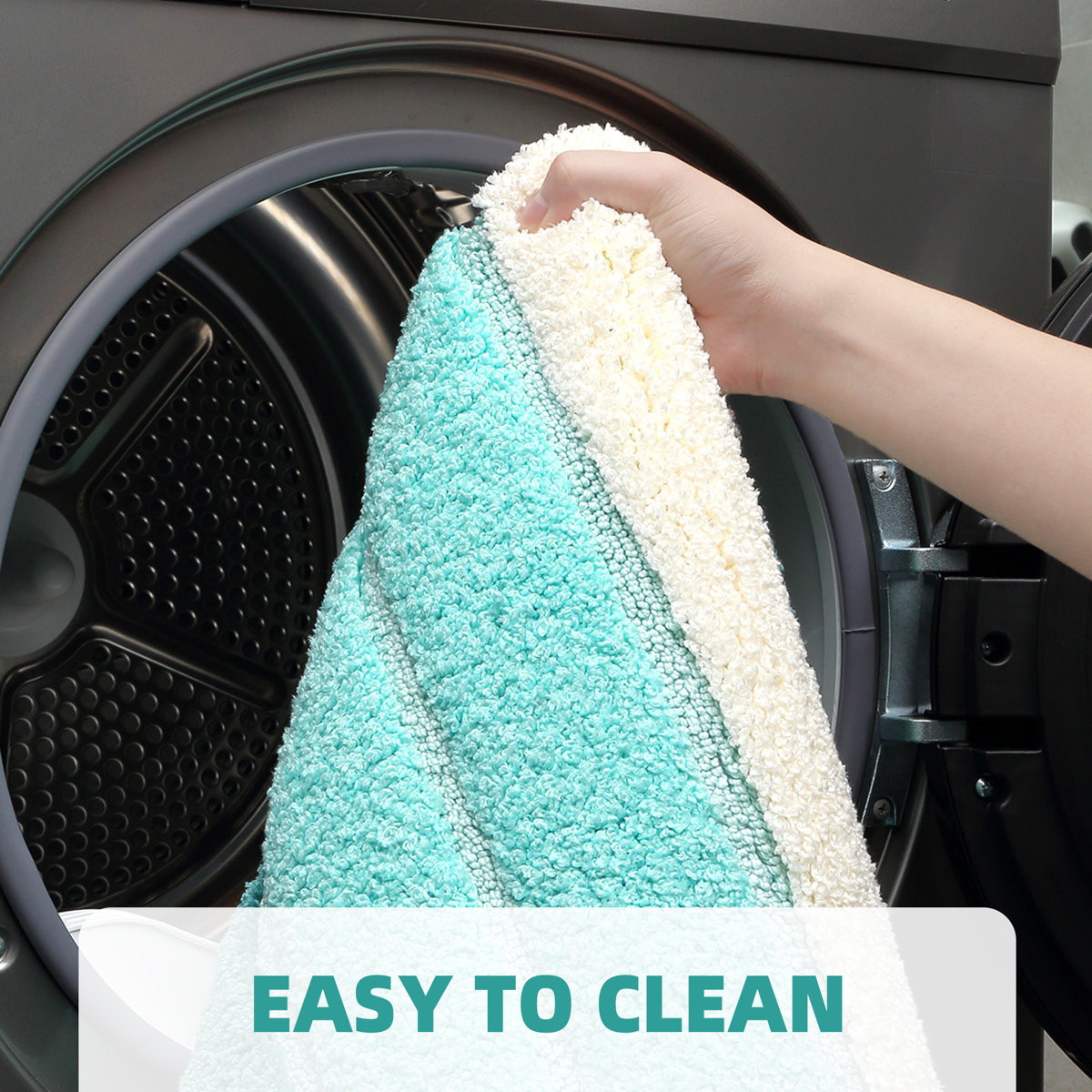 Organic-Shape Woven Bath Rug