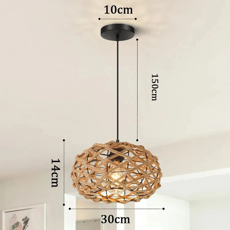 Woven Hemp Pendant Light