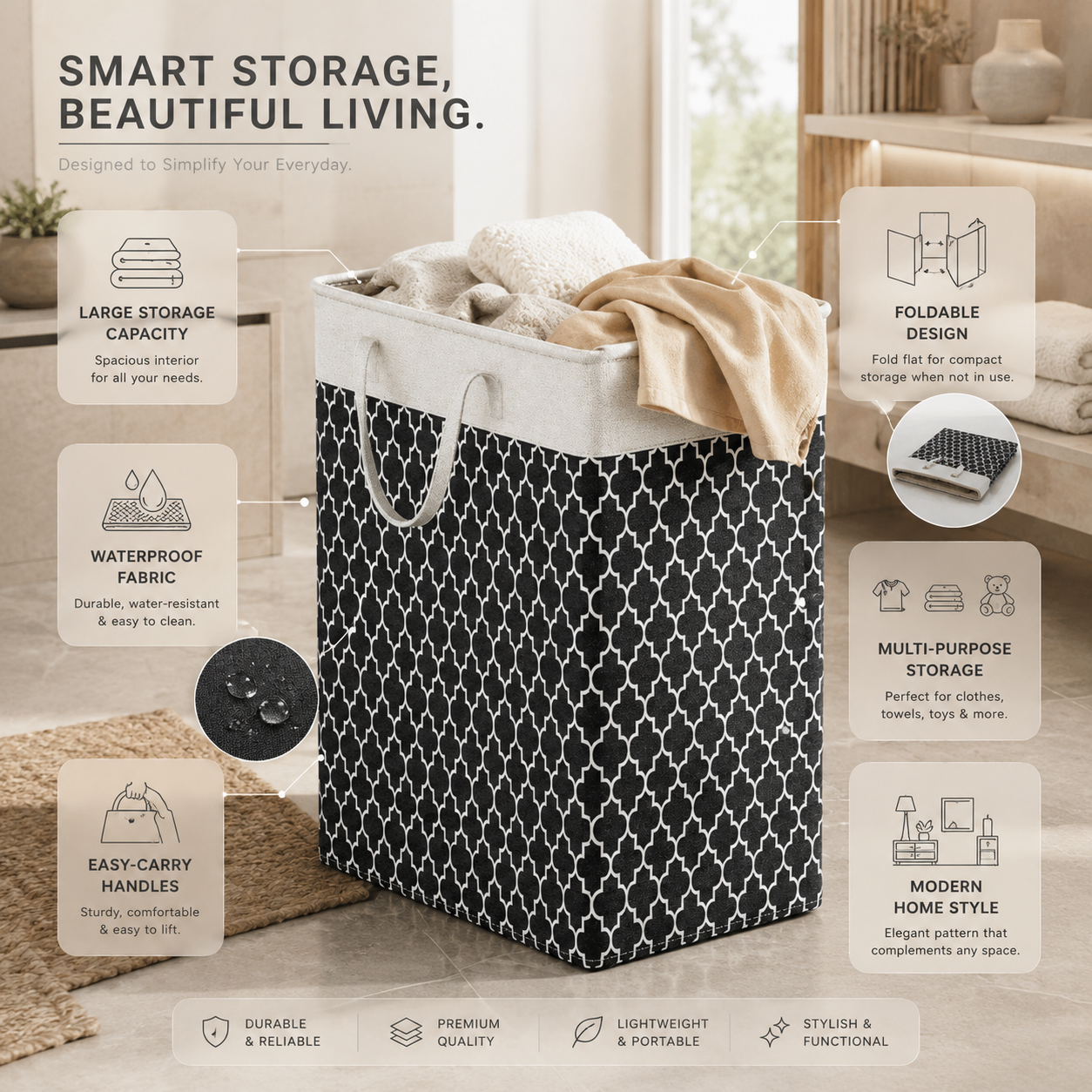 Lauva 75L Laundry Basket