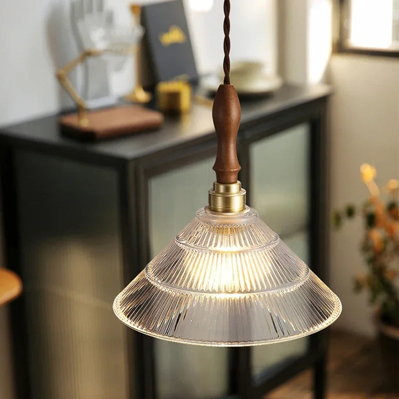 Glass & Wood Pendant Light – Product view 5