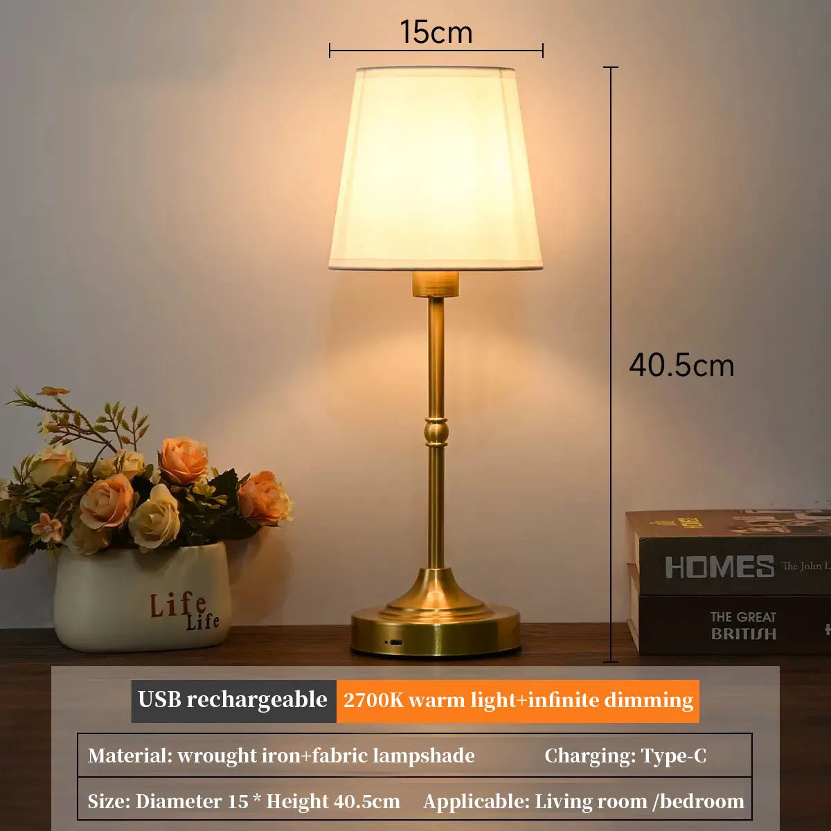 Rechargeable Touch Table Lamp – Product view 7