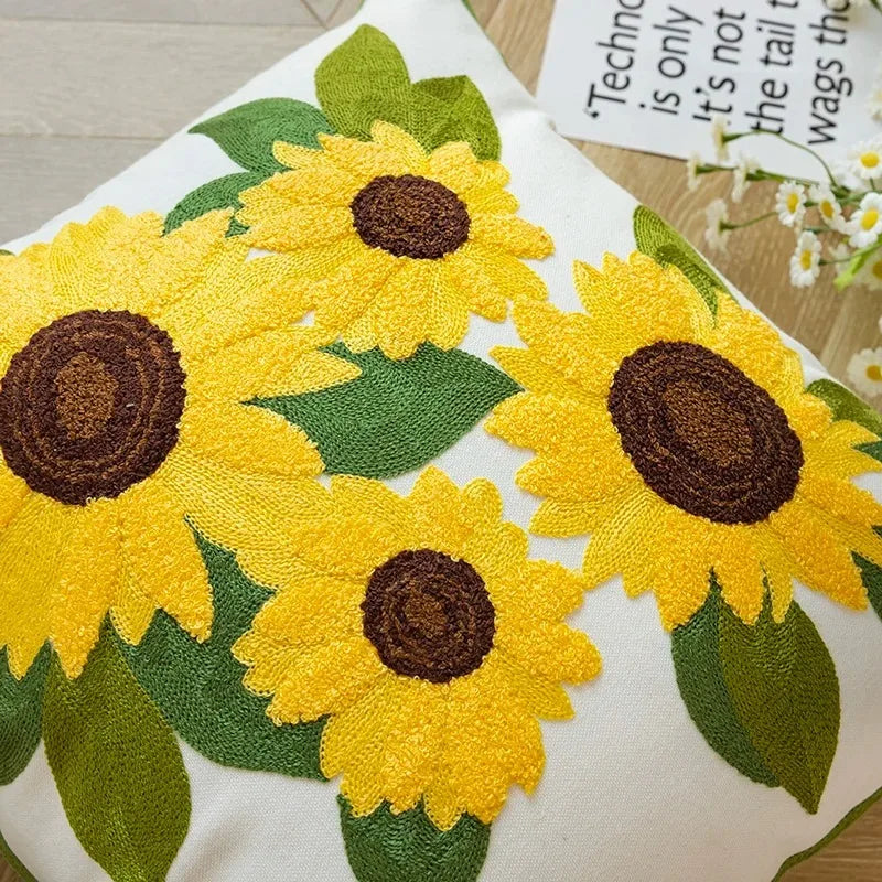 Embroidered Sunflower Cushion – Product view 6