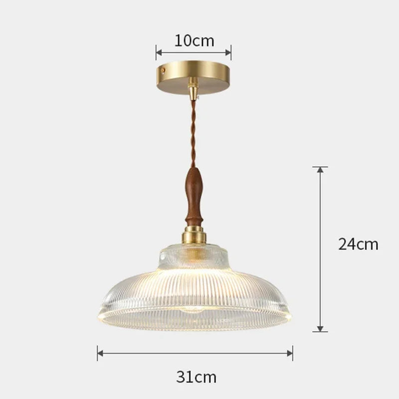 Glass & Wood Pendant Light – Product view 4