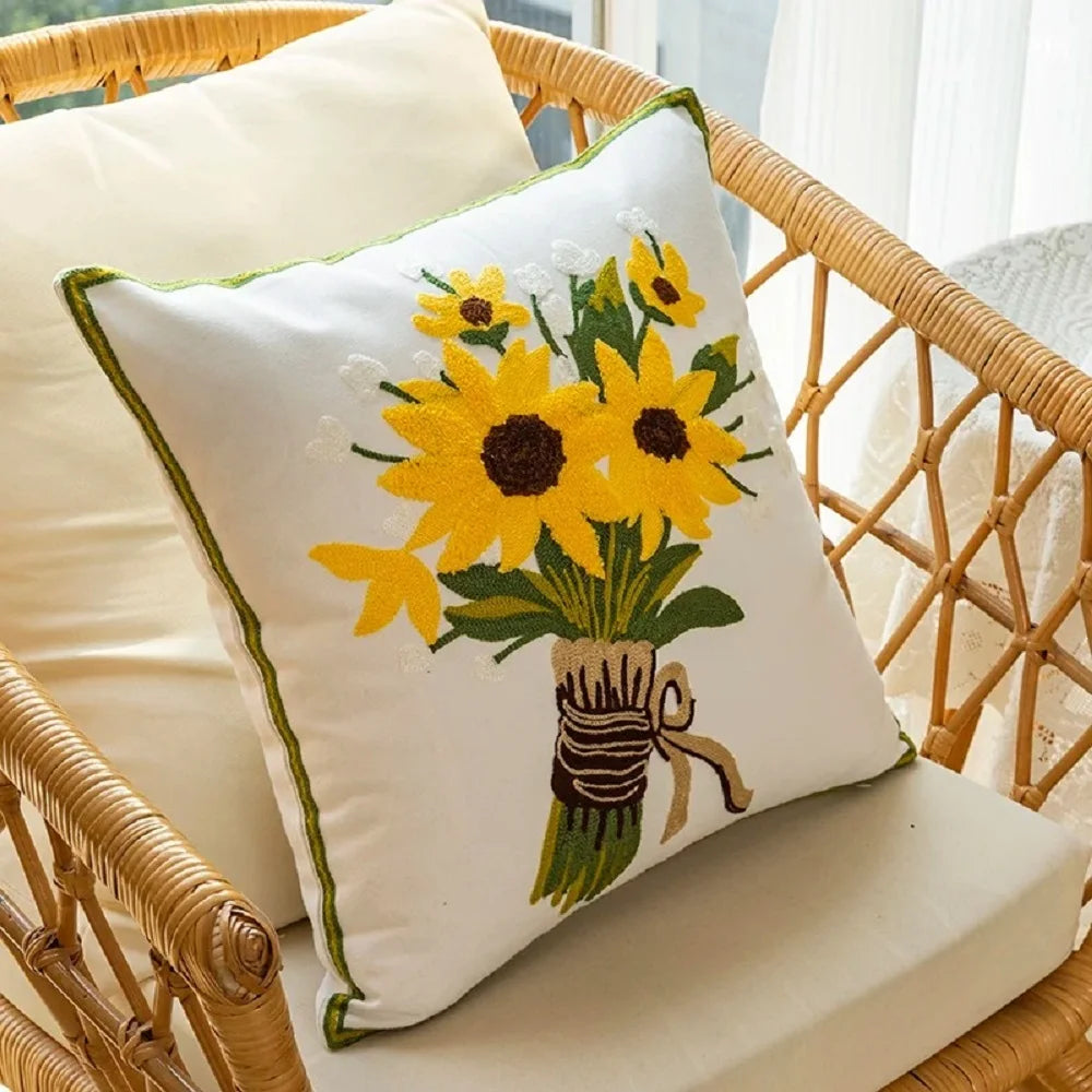 Embroidered Sunflower Cushion – Product view 5