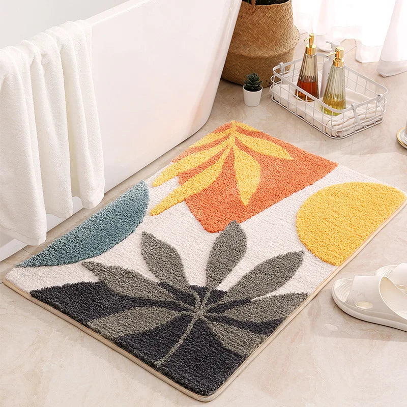 Leaf-Pattern Bath Rug - Garden Bloom