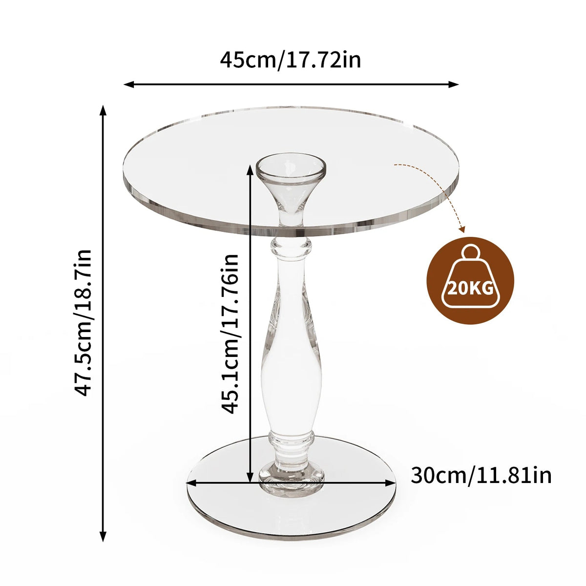 Acrylic Column Side Table – Product view 6