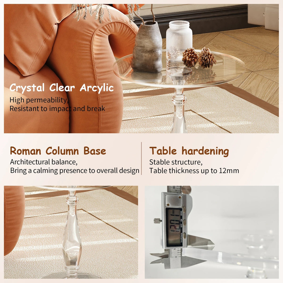 Acrylic Column Side Table – Product view 7