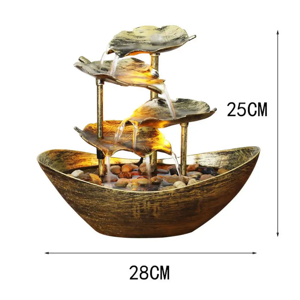 Lotus Leaf Water Fountain - Gold