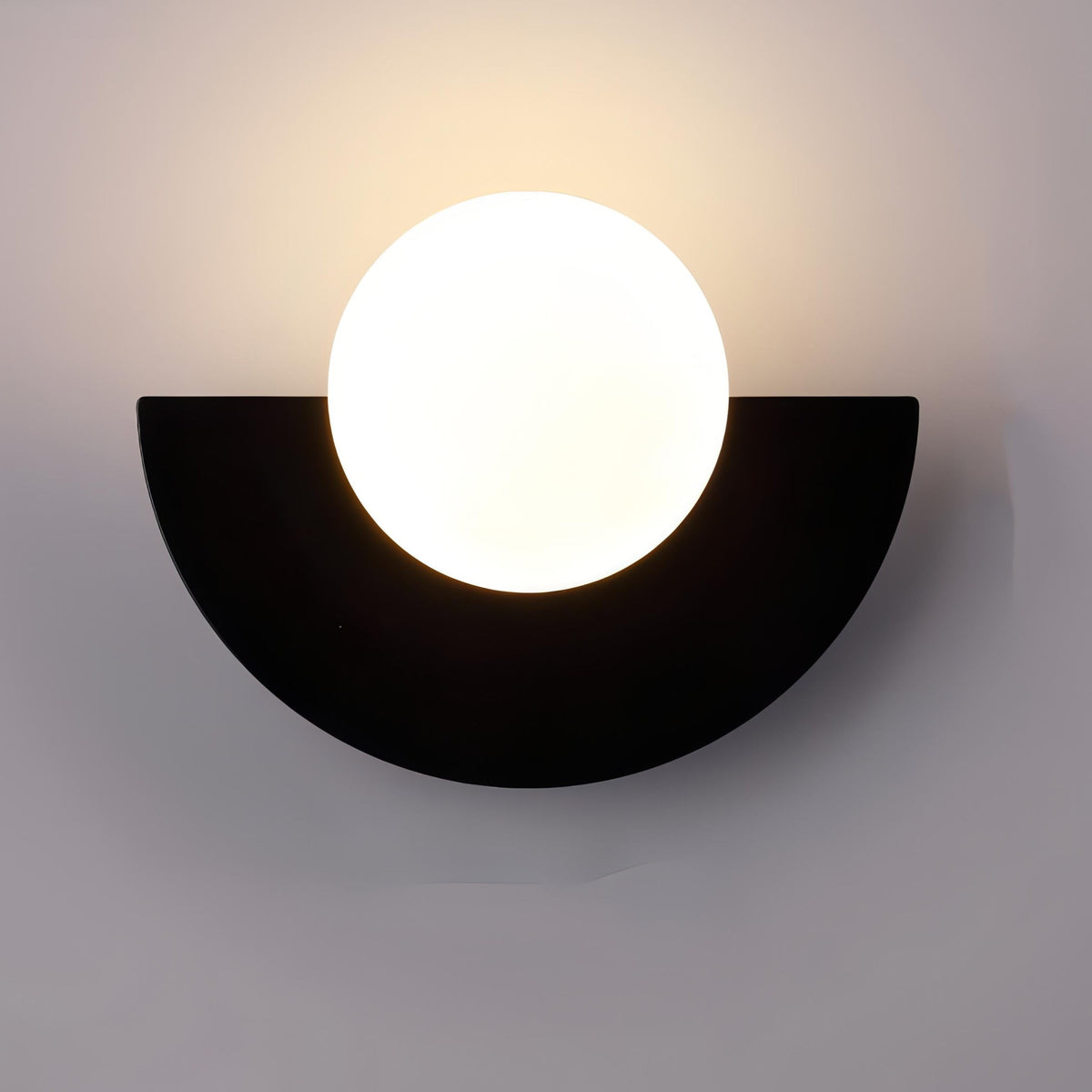 Scandinavian Semicircular Wall Sconce – Black