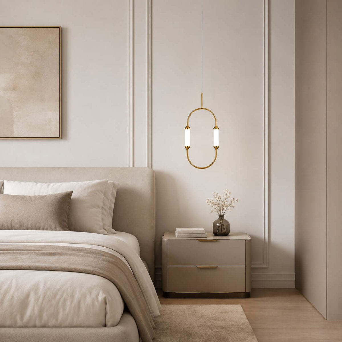 Oval Ceiling Lamp with a Metal Ring – product view
