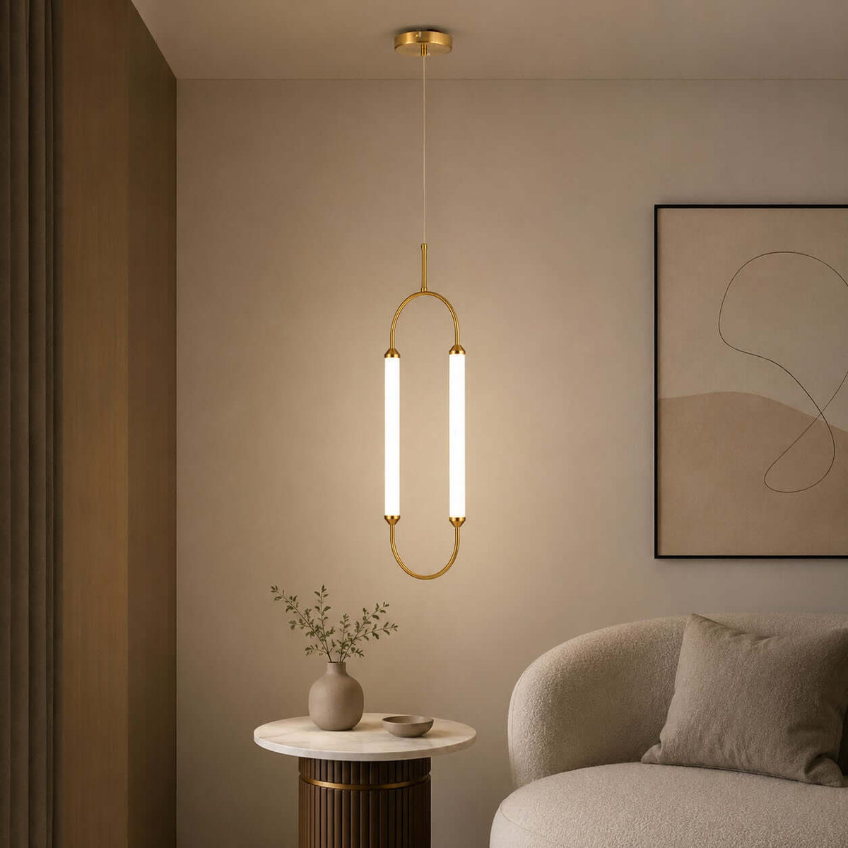 Oval Ceiling Lamp with a Metal Ring – product view