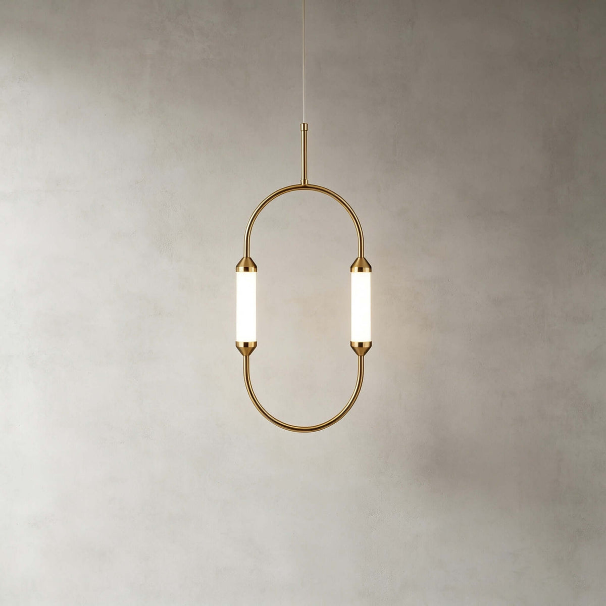 Oval Ceiling Lamp with a Metal Ring – Model A: 23.9 cm × 39.9 cm (9.4" × 15.7")
