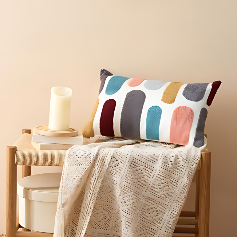 Abstract Embroidered Cushion – Product view 9