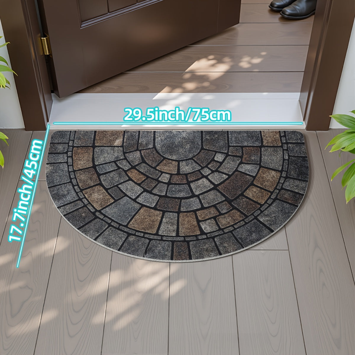 Half Circle Mosaic Door Mat