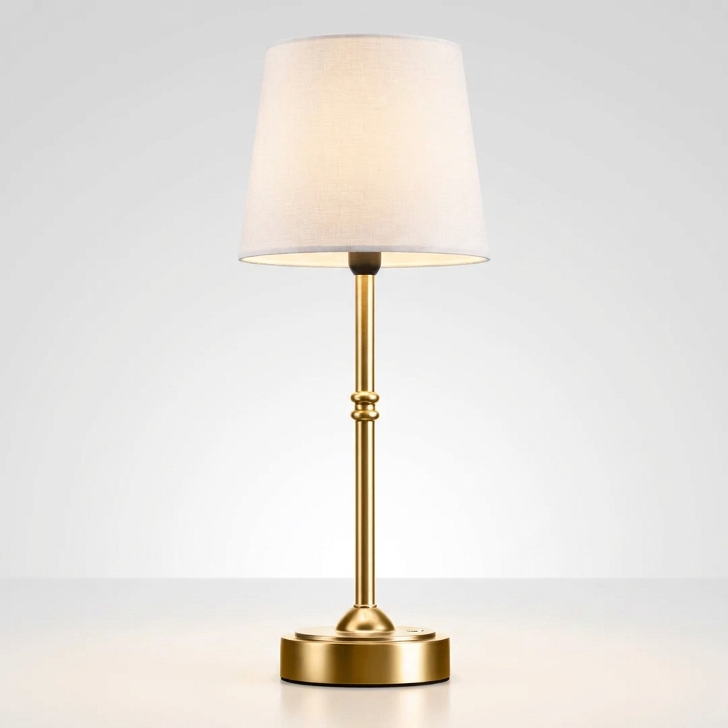 Cordless Fabric Shade Table Lamp – Cordless Fabric Shade Table Lamp – Gold