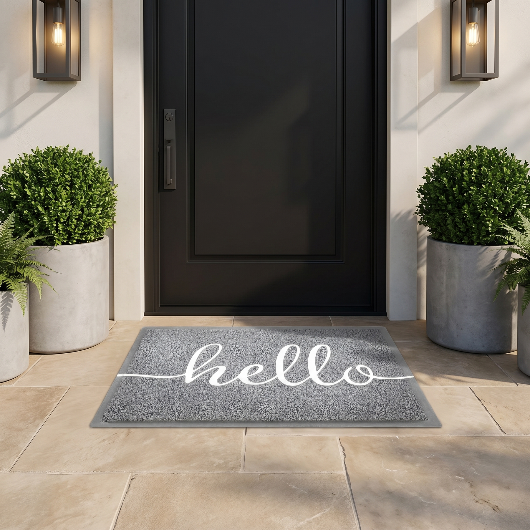 Textured Entry Door Mat – Textured Entry Door Mat – Gray / 45 x 75 cm