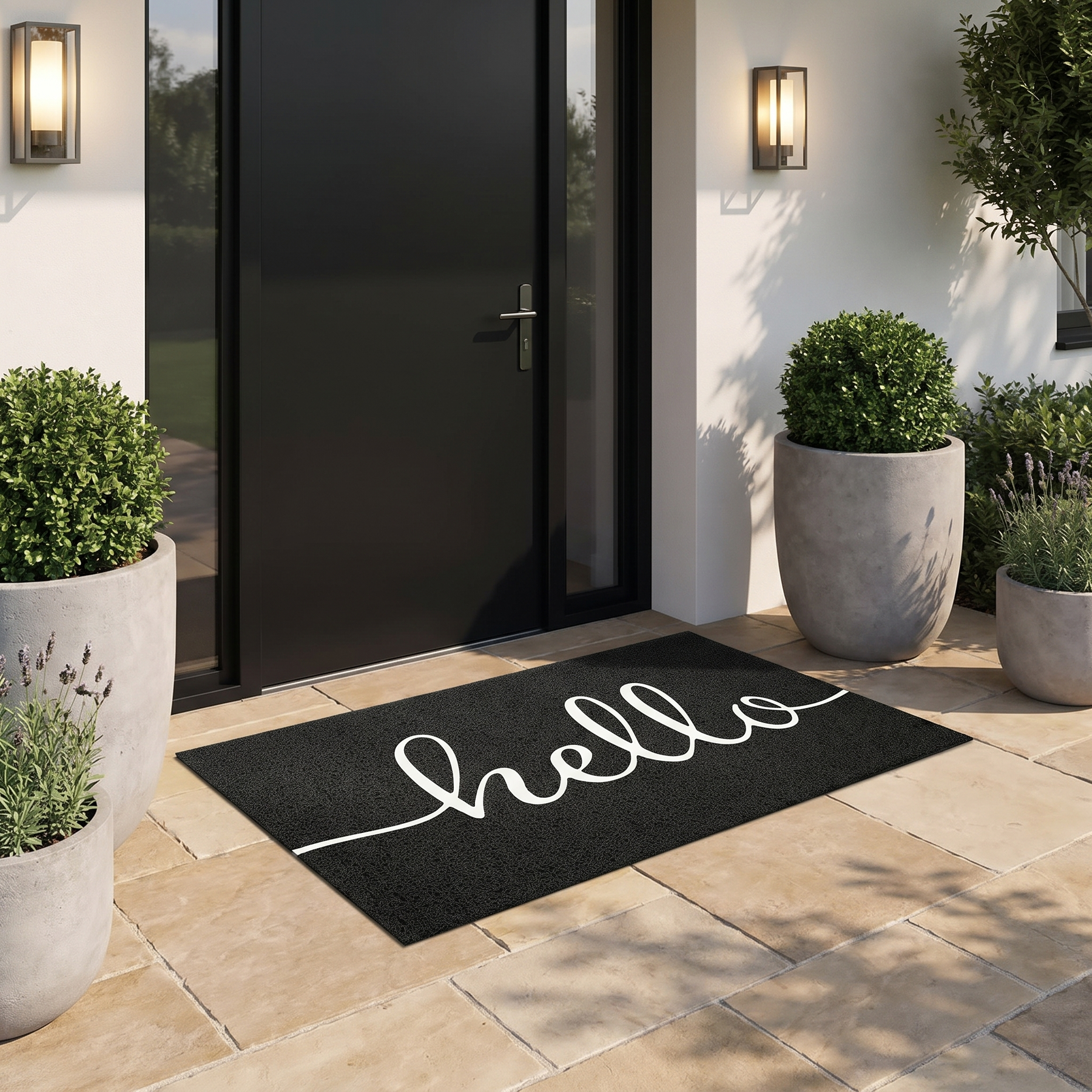 Textured Entry Door Mat – Textured Entry Door Mat – Black / 45 x 75 cm