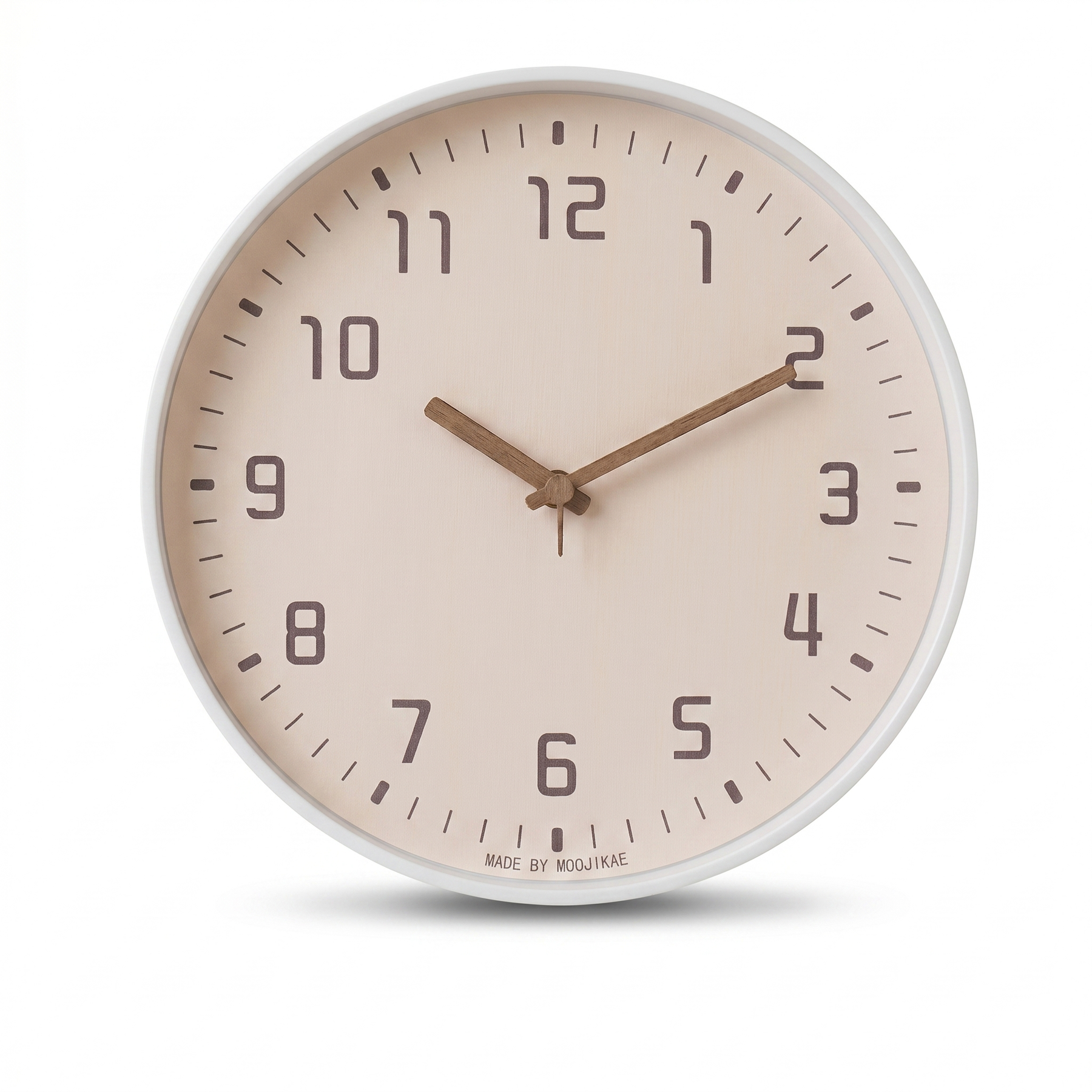 Silent Bamboo-Look Wall Clock – Silent Bamboo-Look Wall Clock – Pink / 25 cm