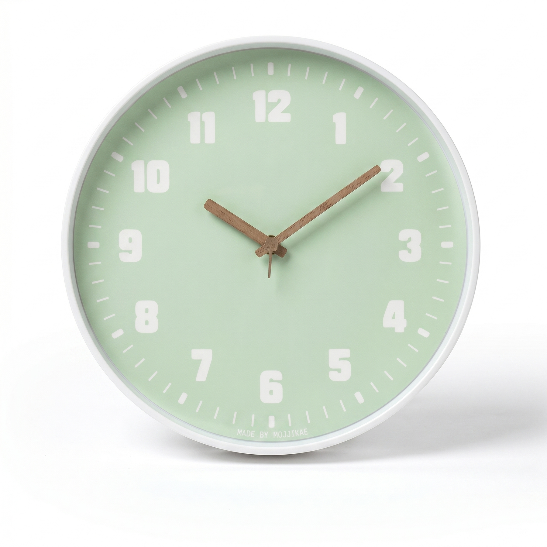 Silent Bamboo-Look Wall Clock – Silent Bamboo-Look Wall Clock – Olive Green / 25 cm