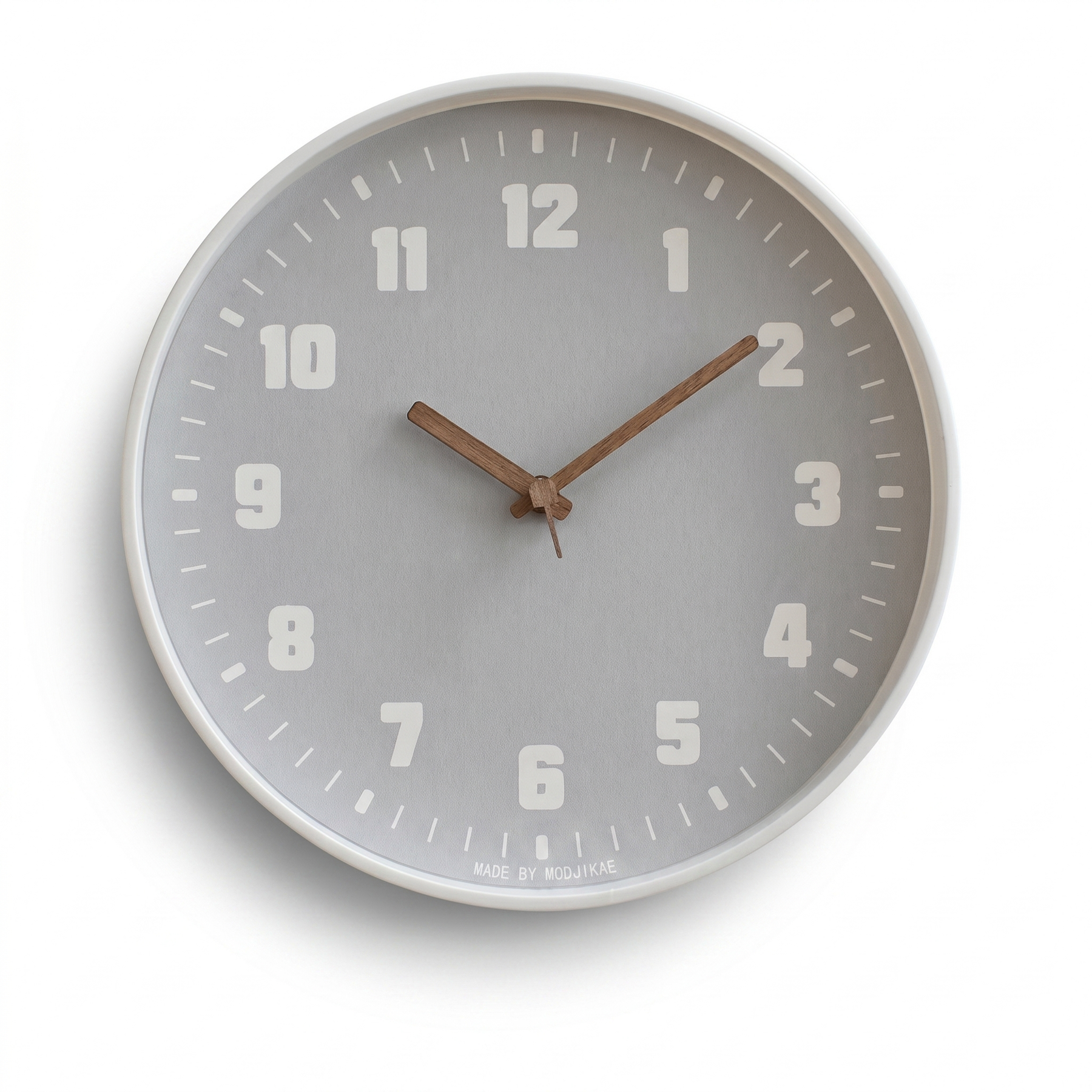 Silent Bamboo-Look Wall Clock – Silent Bamboo-Look Wall Clock – Grey / 25 cm