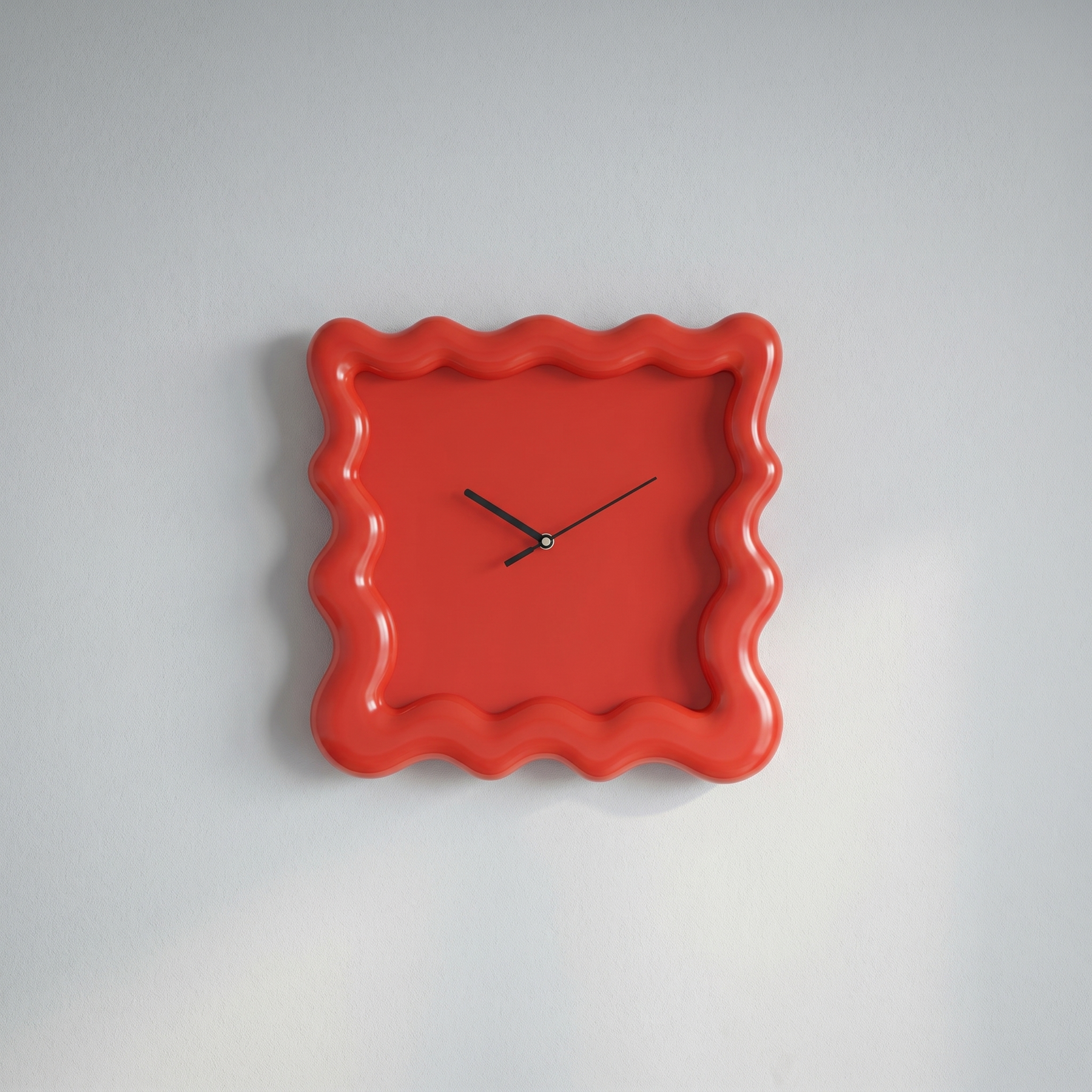 Quiet Sculpted Wall Clock – Quiet Sculpted Wall Clock – Red