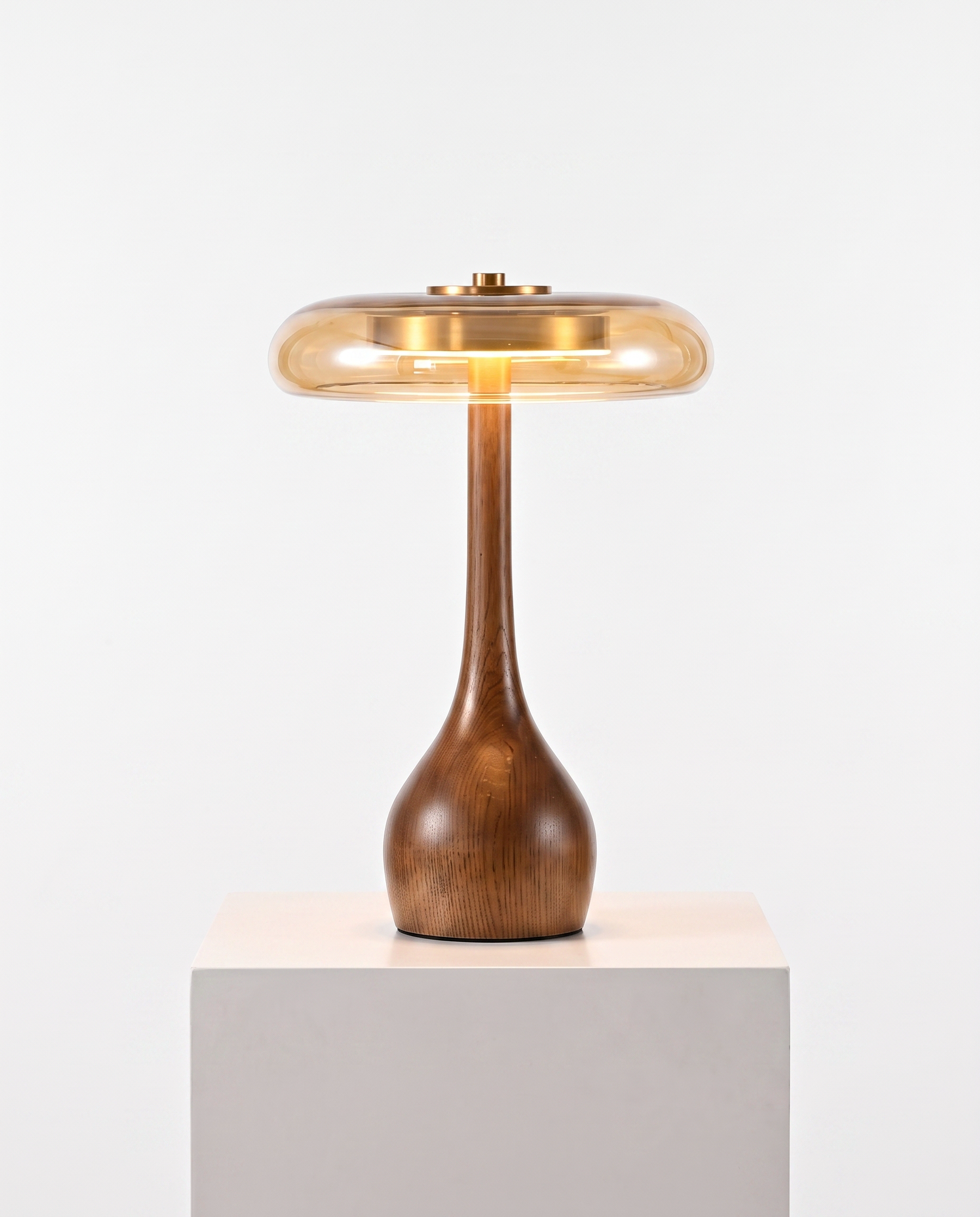 Amber Glass Japandi Table Lamp – Amber Glass Japandi Table Lamp – gallery image