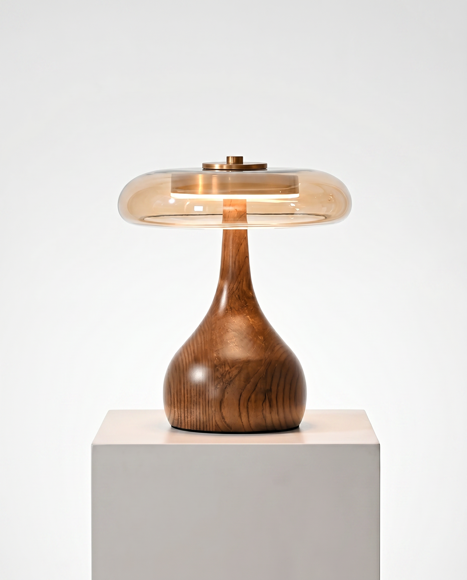 Amber Glass Japandi Table Lamp – Amber Glass Japandi Table Lamp – gallery image