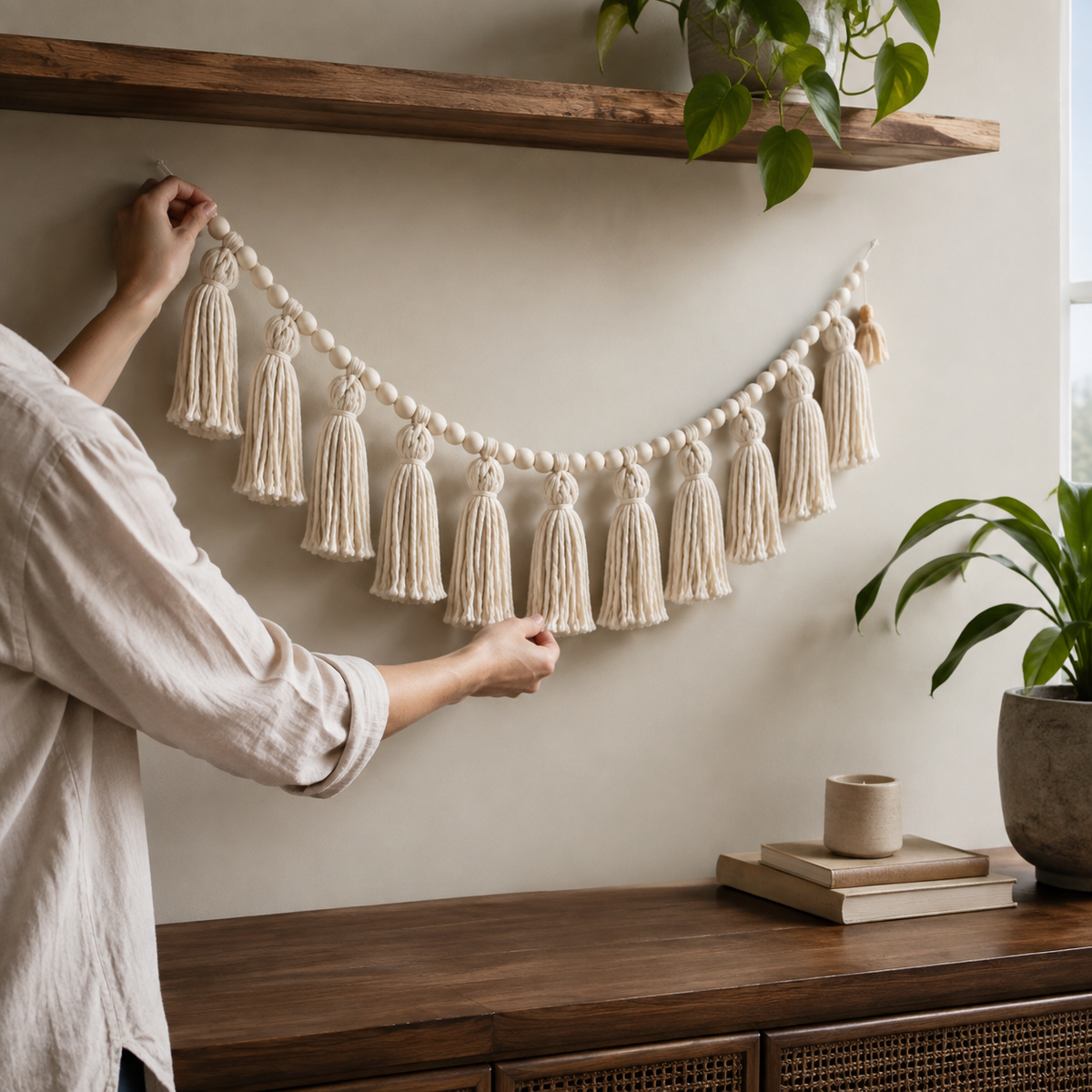 Beaded Tassel Garland - Styled Room Scene