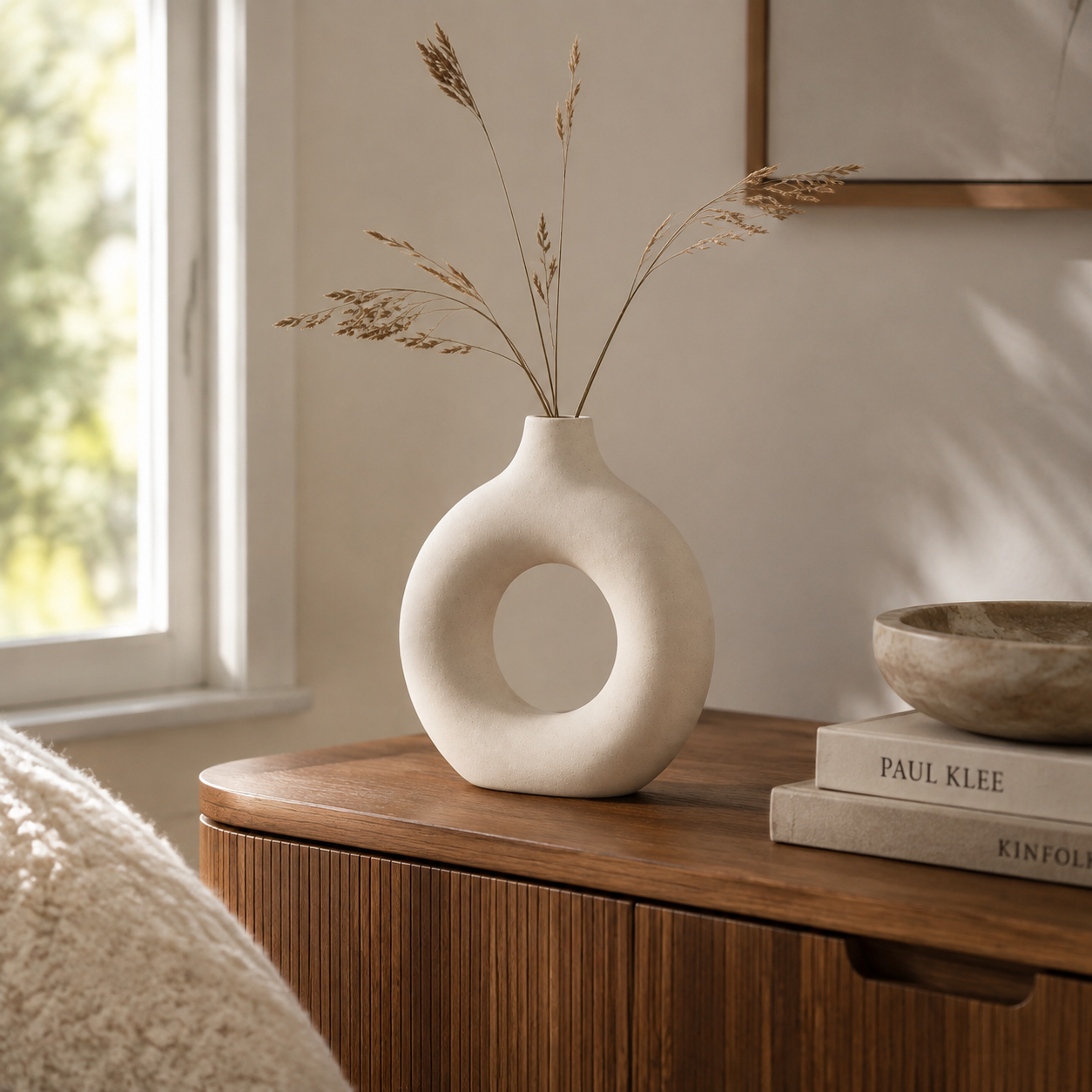 Sculptural Ring Vase - Styled Room Scene