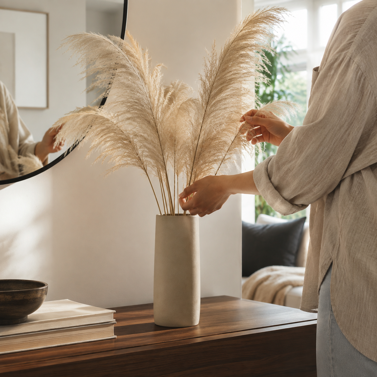 Natural Reed Stems - Styled Room Scene