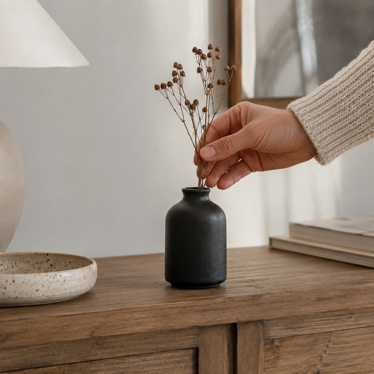 Textured Bud Vase - Styled Room Scene