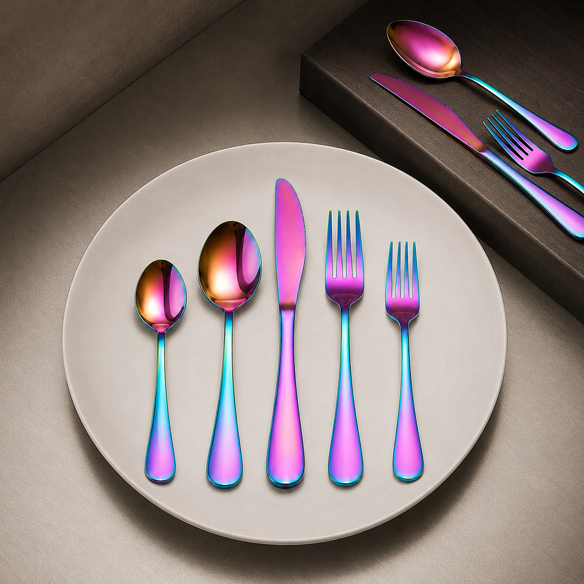 Polished Flatware Set - Rainbow