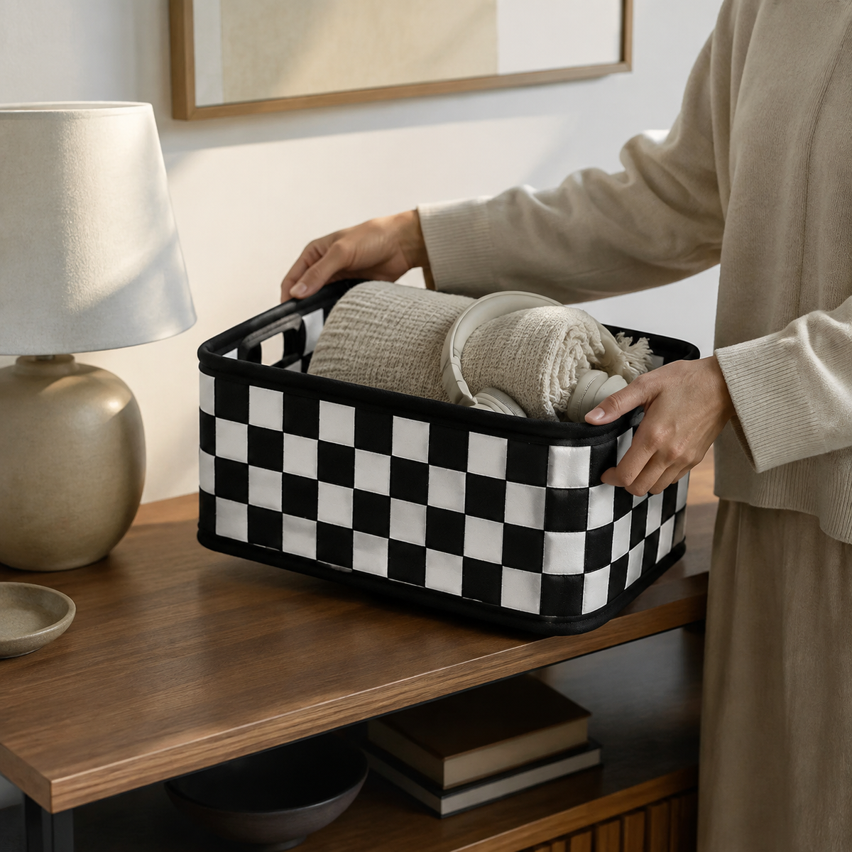 Woven Storage Basket - Styled Room Scene
