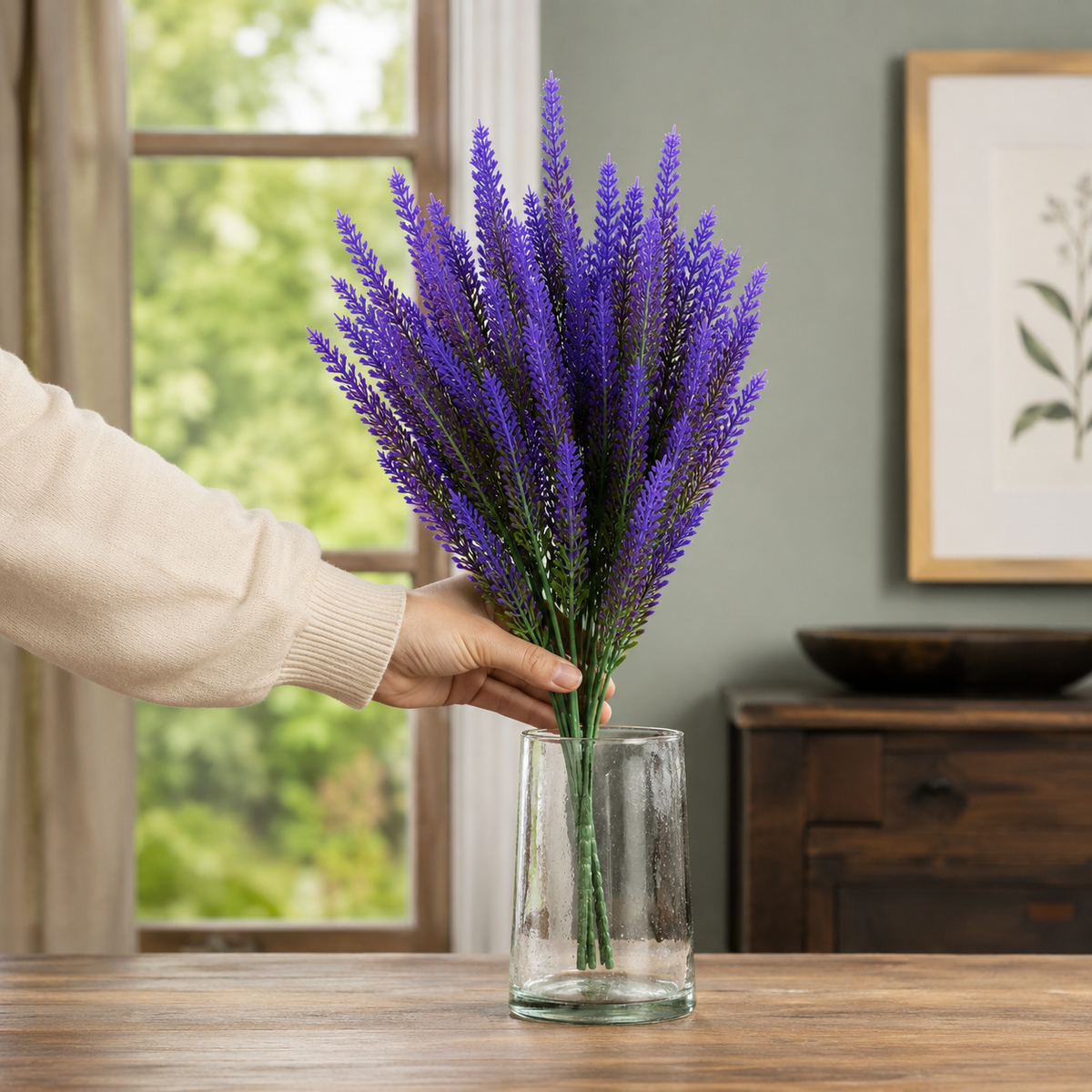 Artificial Lavender Stems - Styled Room Scene