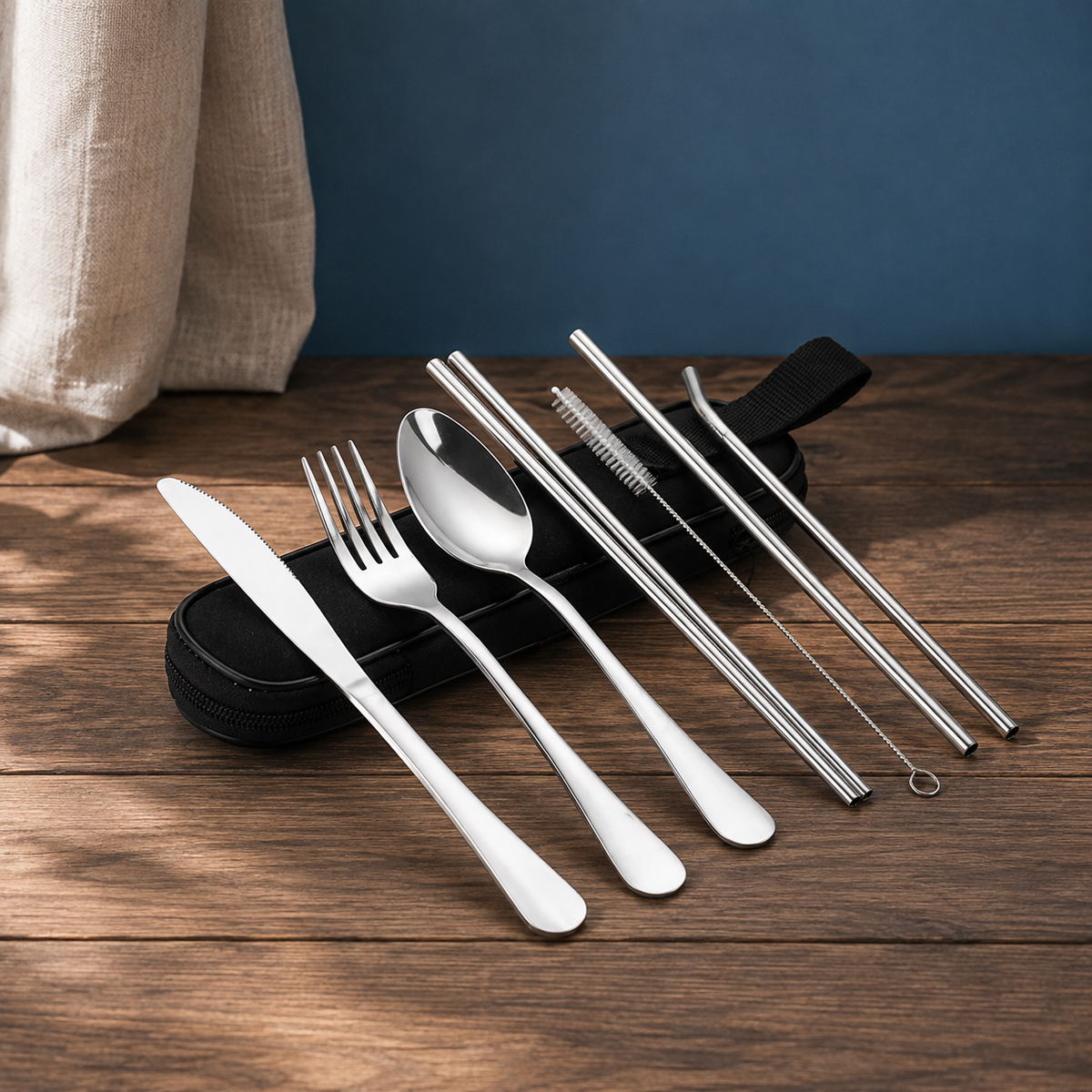 Travel Cutlery Set - Silver