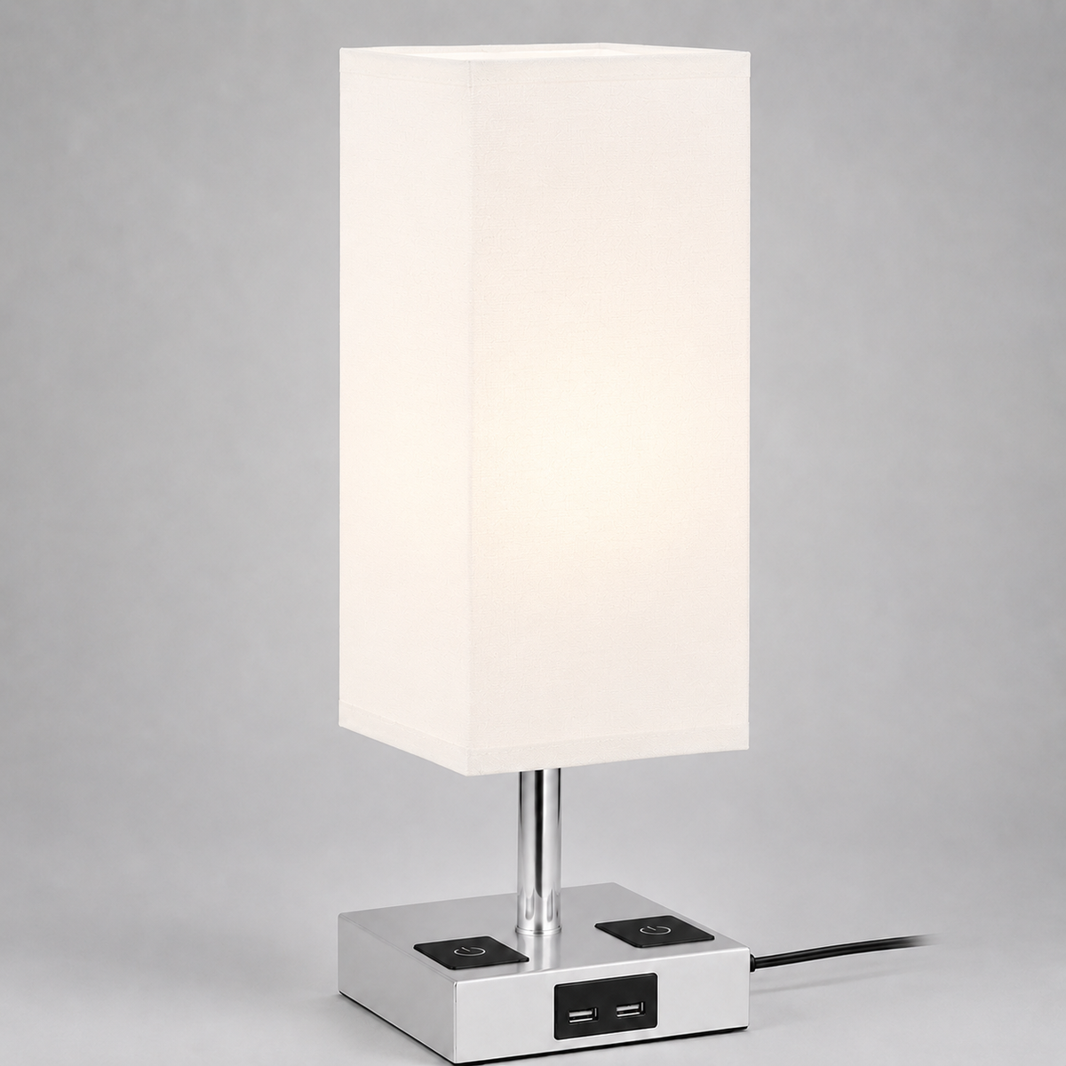 Linen Shade Table Lamp - White