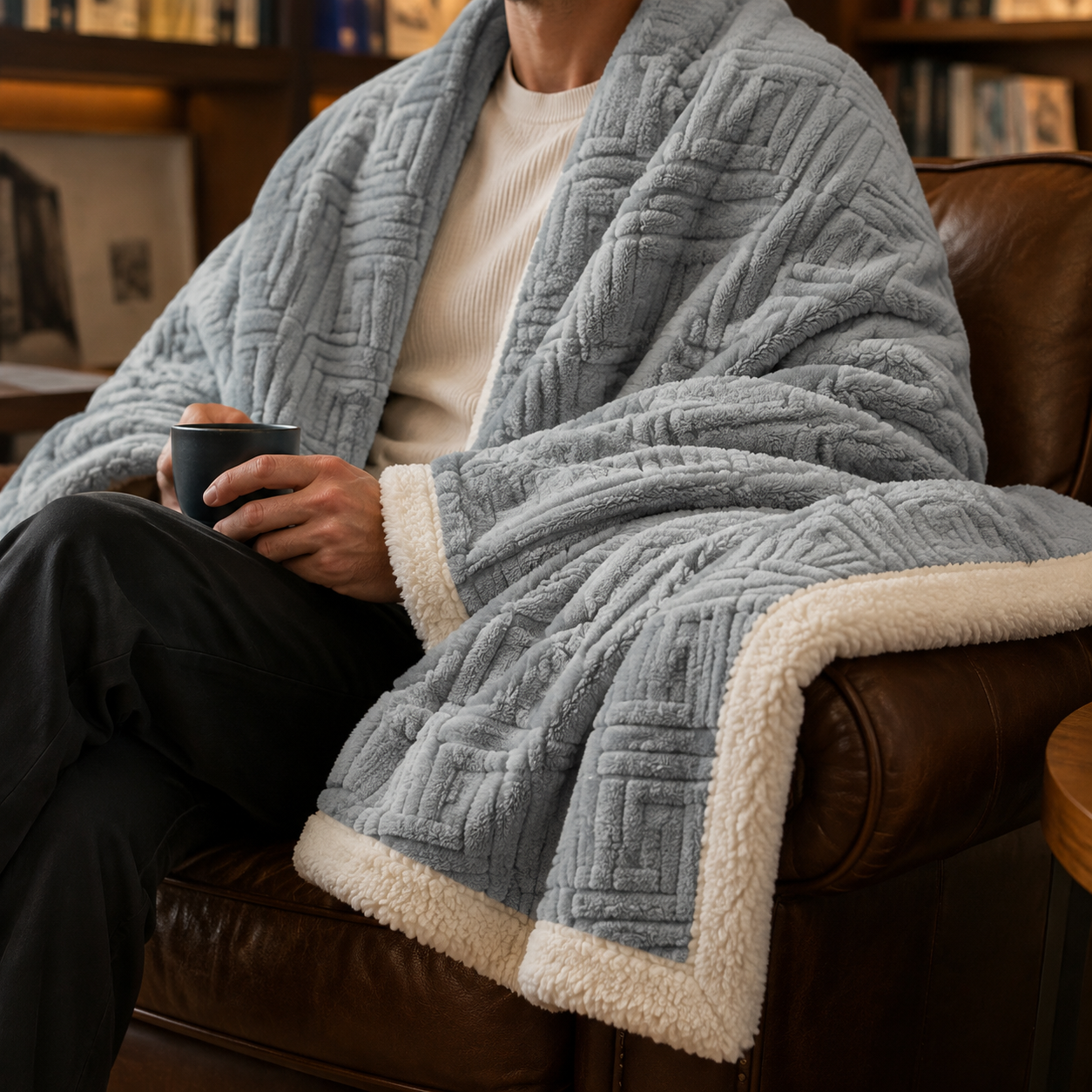 Jacquard Throw Blanket - Glacier Gray