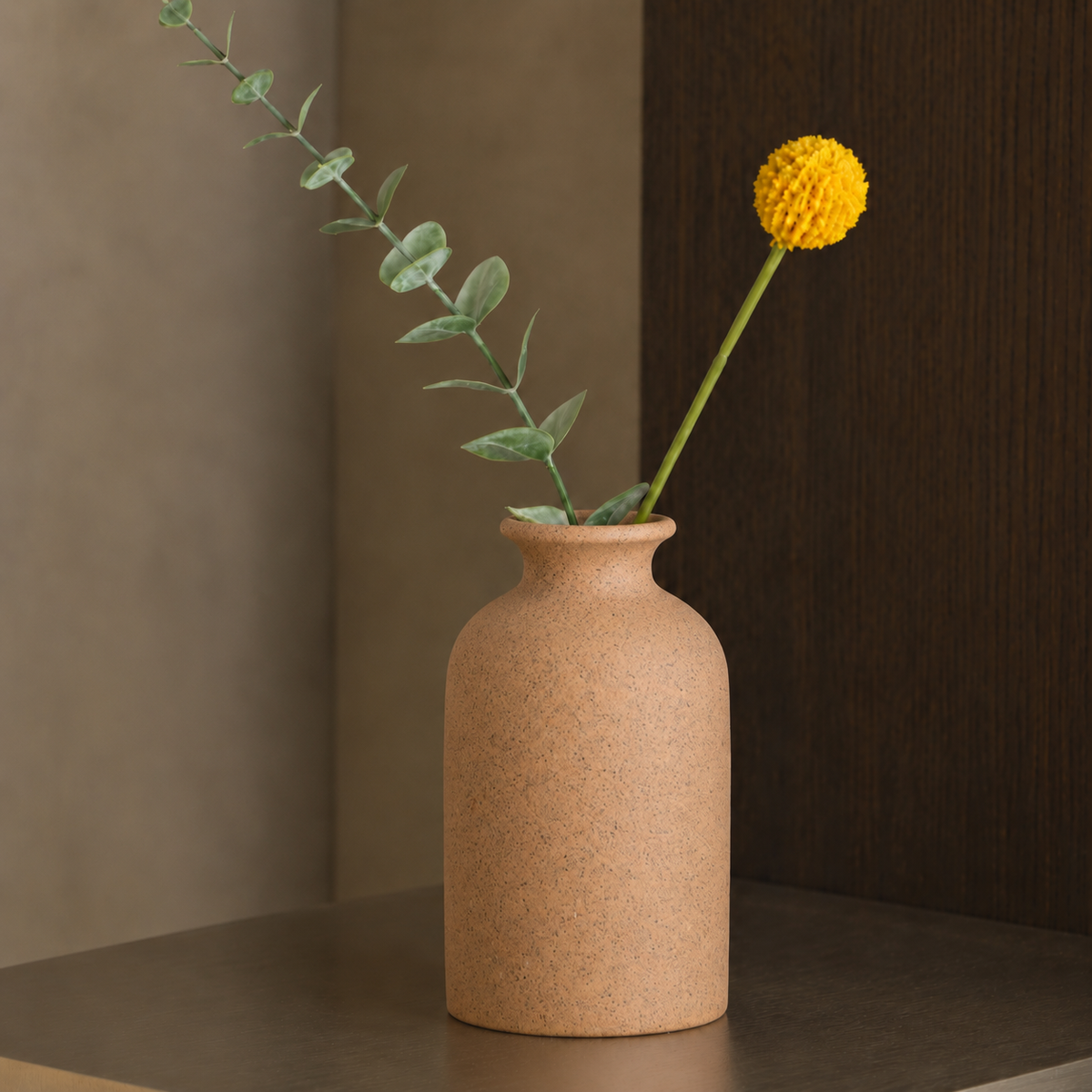 Sculptural Porcelain Vase - Terracotta Speckled