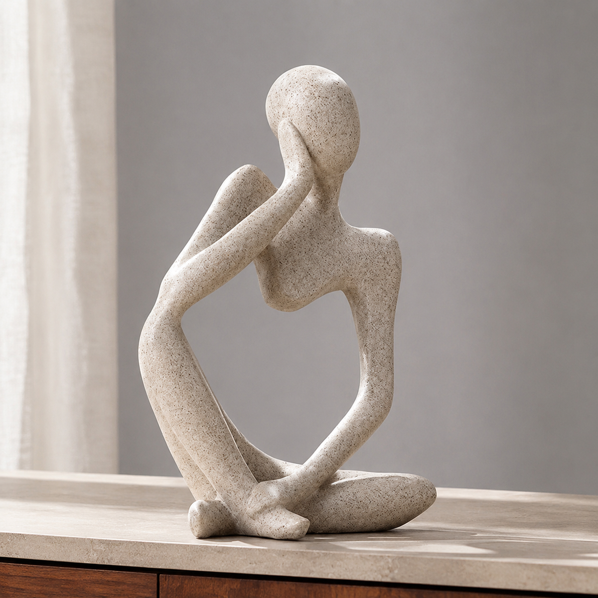 Sculptural Thinker Figurine - Sandstone