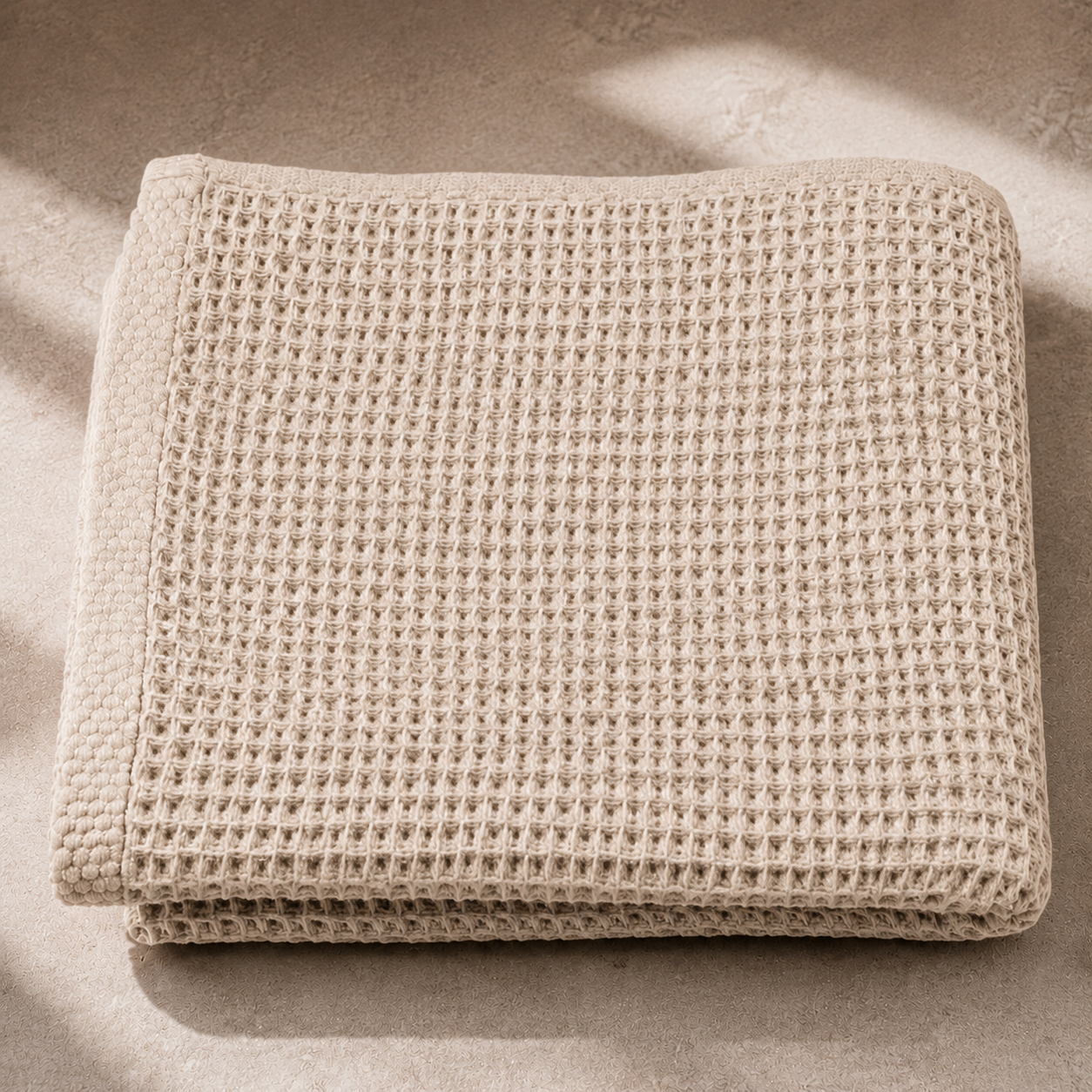 Waffle Weave Towel - Beige