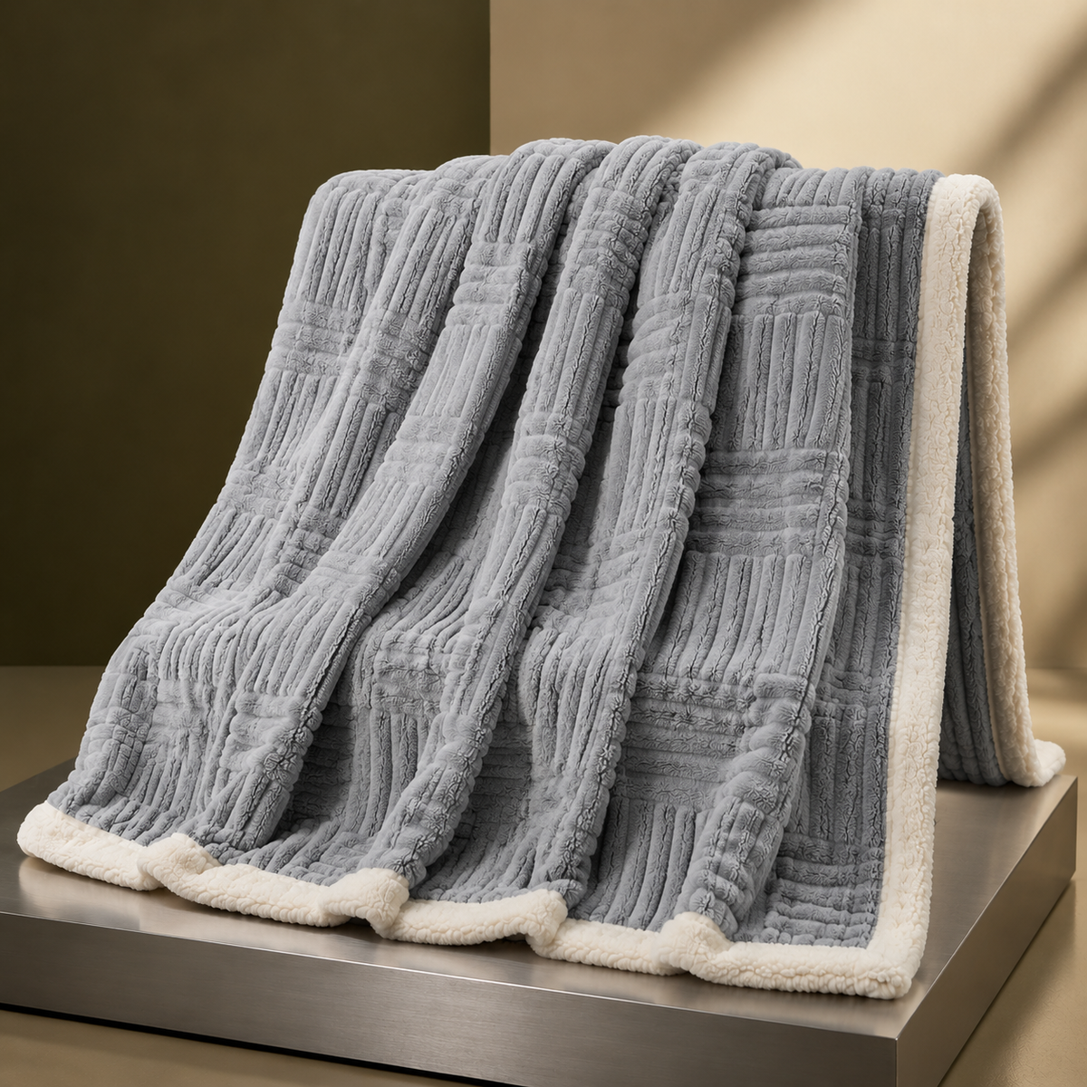 Geometric Jacquard Throw - Glacier Gray