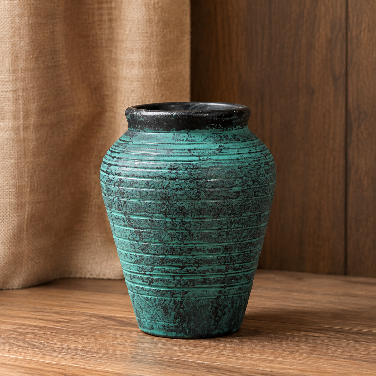 Verdigris Decorative Vase - Verdigris Green