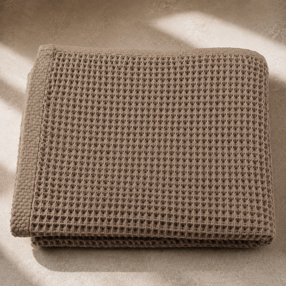 Waffle Weave Towel - Brown